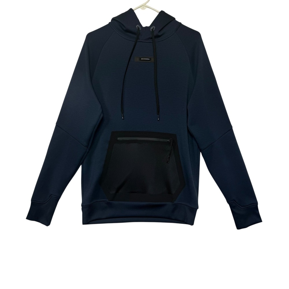 On Running Mens Navy Running‎ Performance Hoodie Swiss Engineering Sweatshirt XS